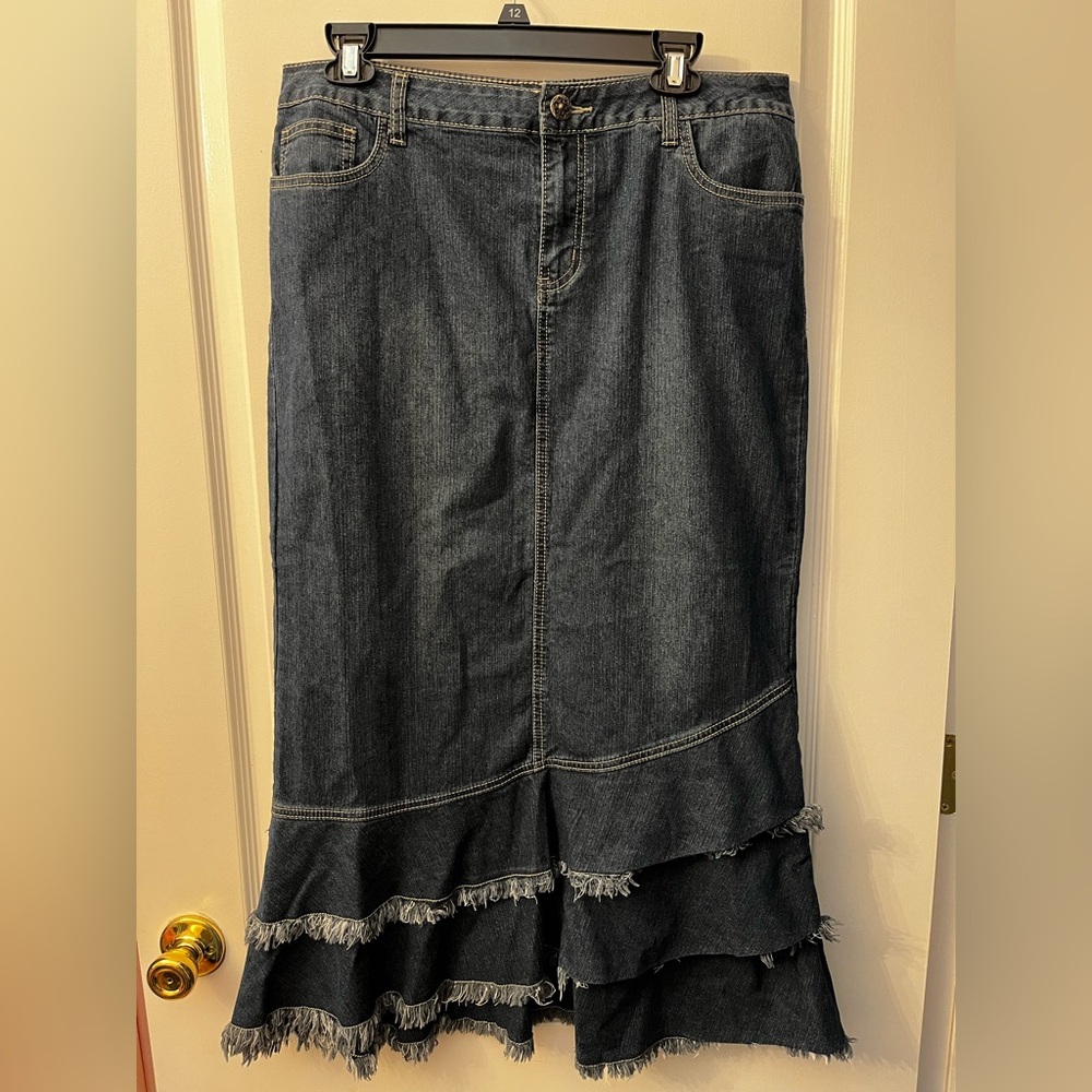 Baccini Long Denim Maxi Skirt - Like New